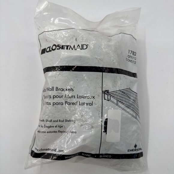 CLOSETMAID Side Wall Brackets 12 Pack 1782 With Mounting Hardware Drywall NEW - Picture 1 of 7